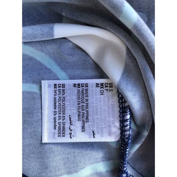 ALFANI BLOUSES TOP TUNIC SIZE SMALL SLEEVELES V-NECK BLUE PRINTED - Picture 9 of 13